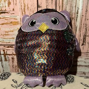 Sparkling Purple Sequin Owl Plush Toy